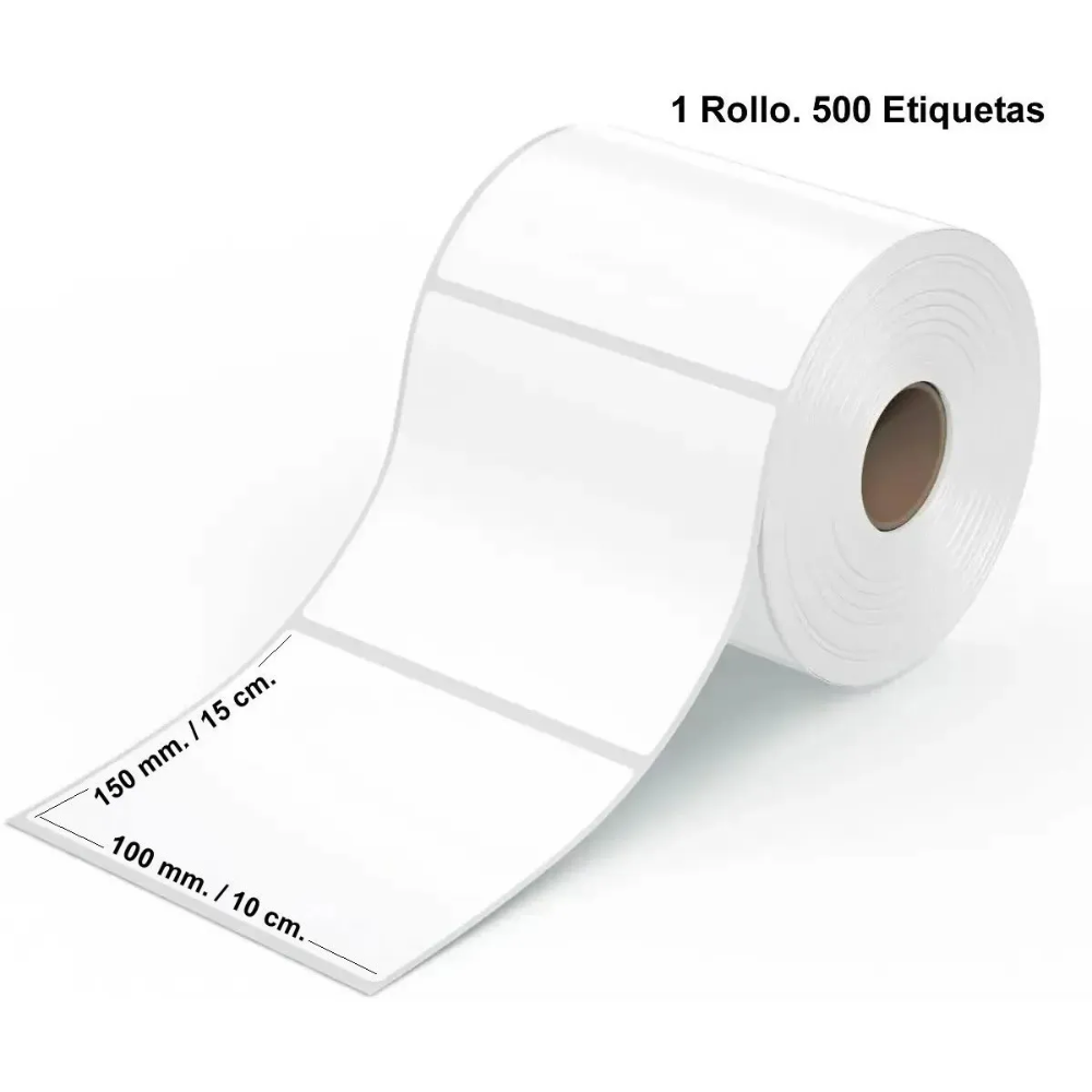 Rollo de Etiquetas Térmicas 10x15 cm - 500 Unidades - Calidad Premium