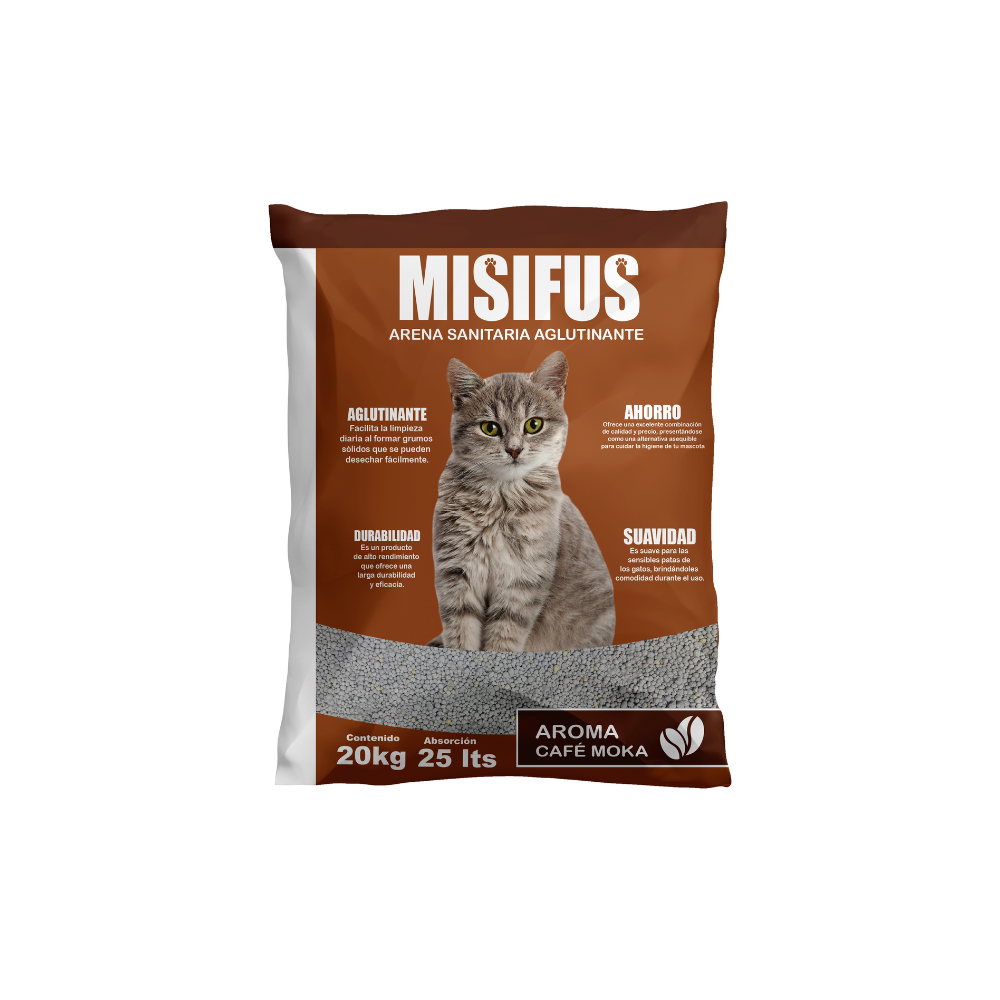 Arena para Gatos Misifus 20kg - Control de Olores Superior